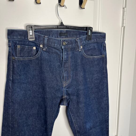 Uniqlo Stretch Selvedge Slim Straight Fit Jean Kaihara Japanese Denim Navy 35x34 - Picture 3 of 8